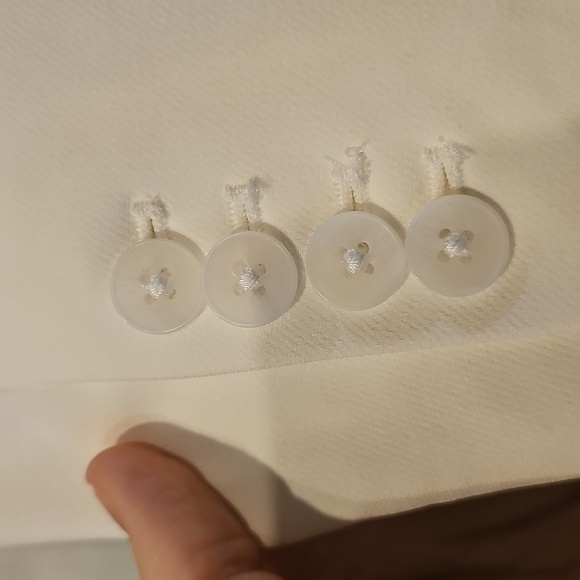 Express White Pleated Ruffle Blazer NWT Size M | Statement Wedding Guest Bridal - Picture 6 of 9